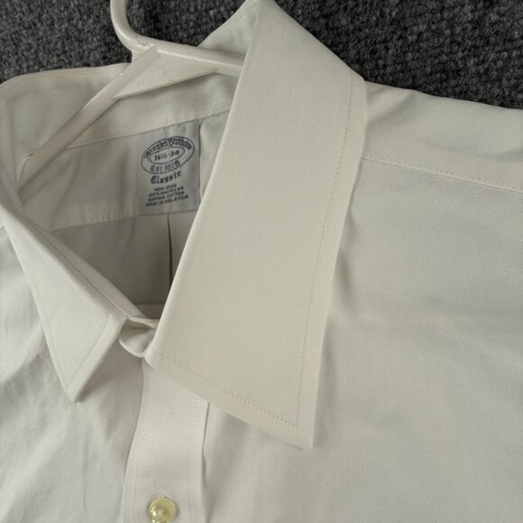 Brooks Brothers Non Iron Button Up Shirt Long Sleeve Men Classic White 16.5 34 * - Picture 9 of 16